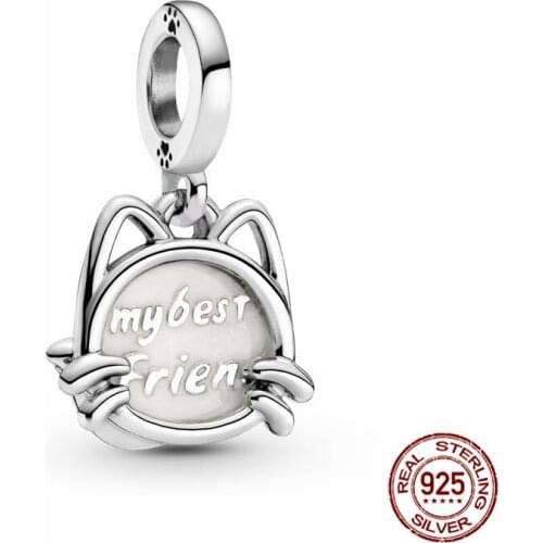 2021 New 925 Sterling Silver Pet Cat Charm Fit Original 3mm Bracelet&Bangle For Women Birthday Fashion Jewelry Gift