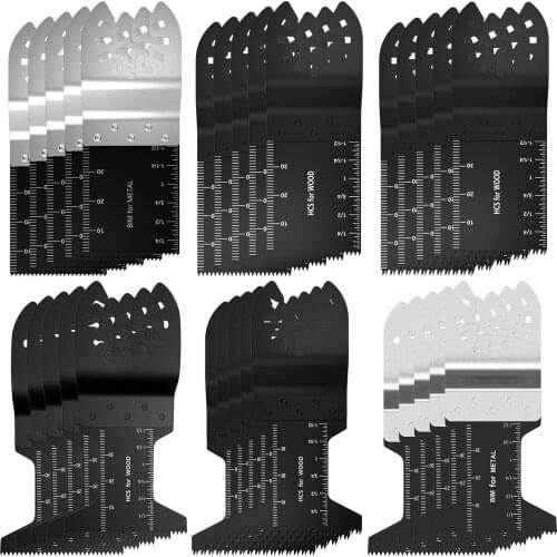 30PCS Saw Blades Bi-metal Precision Saw Blade Oscillating Multitool Saw Blade for Renovator Power Cutting Saw Woodwroking Tools