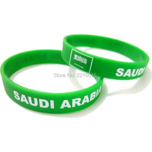 300pcs Flag Saudi Arabia wristband silicone bracelets free shipping by DHL express