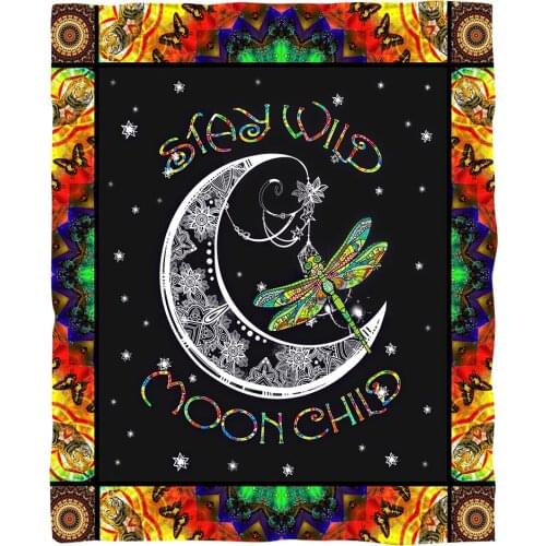 Dragonfly Psychedelic pattern funny Animal Blanket 3D full printed Wearable Blanket Adults/kids Fleece Blanket Drop Shipping 09
