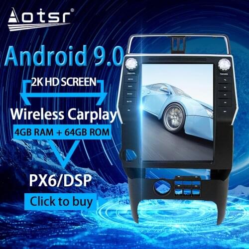 For TOYOTA Prado Radio Android Multimedia 2018-2020 PX6 GPS Navigation Head unit Tesla Car Audio Stereo Player Autoradio No 2din