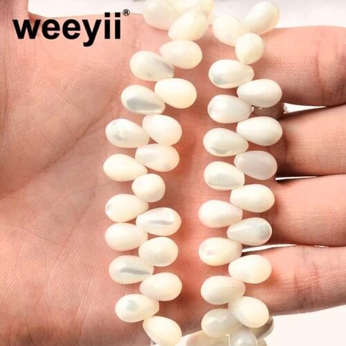 Natural White drop Shell Beads For Jewelry Making DIY Bracelet Ear Studs Necklace Accessories Wholesale