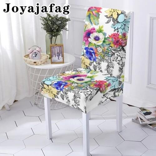 Elastic Chair Cover For Office Home Decor Beautiful Flowers Design Detachable Washable Stretch Dining Seat Covers Universal Size