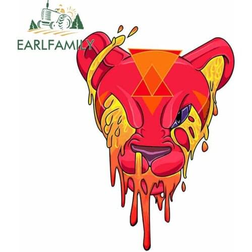 EARLFAMILY 13cm x 9.3cm for Magma Tiger Car Assessoires Sticker Scratch-Proof Decal Cartoon Graffiti Graphics Motorcycle Decor