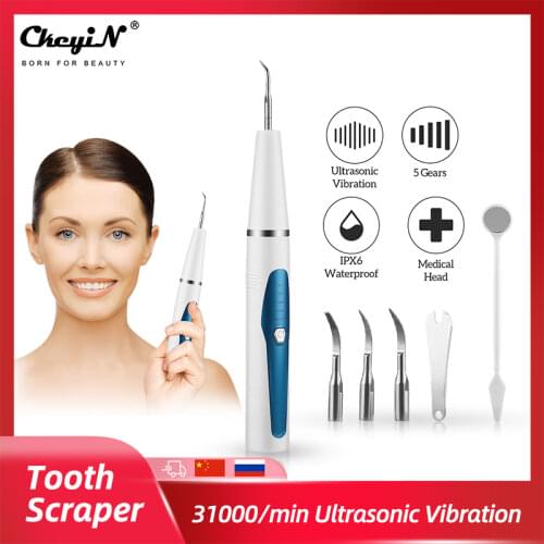 Electric Dental Calculus Remover Ultrasonic Teeth Cleaning Whitening Tooth Scraper Plaque Tartar Stain Remover with Light 50