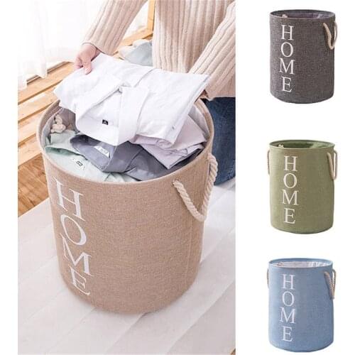 Simulation Linen Cloth Art Portable Dirty Clothes Hamper Dirty Clothes Basket Toy Storage Basket Household JW