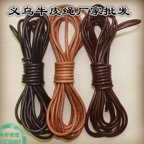 30m/lot 3mm 4mm 5mm Round Leather String Rope Diy Accessories Black Coffee Bags Shoes Collection Craft Strings