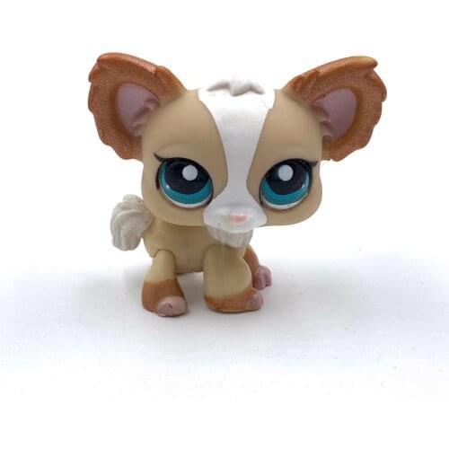 LPS CAT Old pet shop toys YCHIHUAHUA Dog #1082 yellow dog with blue eyes old original model toy for kids Christmas gift