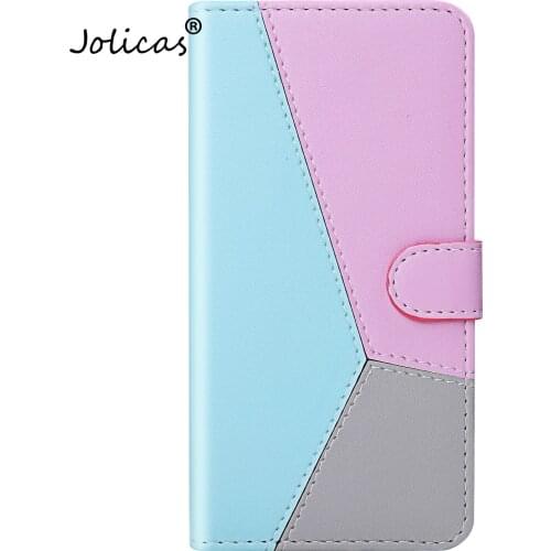 Multicolor PU Leather Wallet Case For funda Moto E6 Capinha Glossy Cases Phone Estojo sFor Moto hoesje E6 Plus Leather Cover