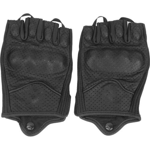 Motorcycle Gloves Half Fingers Motorcycle Gloves Leather Breathable Anti Slip Protective Riding Cycling Hand Wear