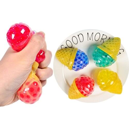 Cartoon Ice Cream Bead Grape Ball Relieve Pressure Hand Fidget Toy Stress Squeeze Decompression Adults Children Child Toy Gift