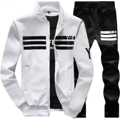 2021 New Autumn Men Set Quality Fleece Sweatshirt + Pants Male Tracksuit Sporting Sweat Suits Mens Survetement Sportswear