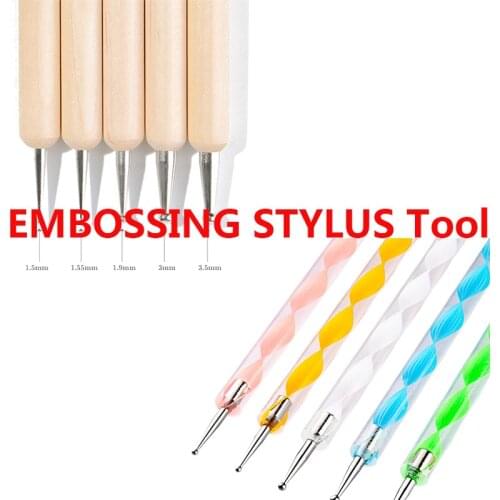 5 Pcs Acrylic or Wood Embossing Stylus Tools Set for Scrapbooking DIY For Fine Lines Freehand Embossing and Intricate Patterns