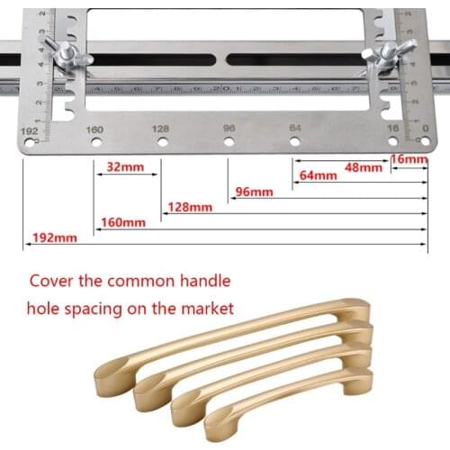 Hole Handle Punch Locator Tool Woodworking Pocket Jig Drill Bits Set Wardrobe