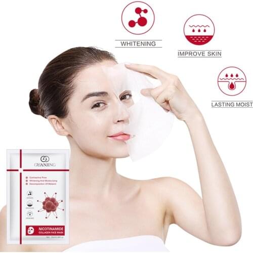 Nicotinamide Face Mask prevents melanin generation Lock Wate Oil Control Shrink pores Anti-Wrinkele Lightens Whitens Skin
