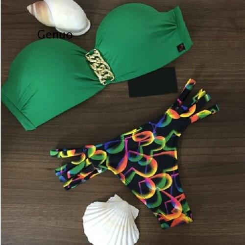 New Swimsuit European and American Hot Models Bikini Bikini Ladies Sexy High Waist Multicolor Split Swimwear Woman