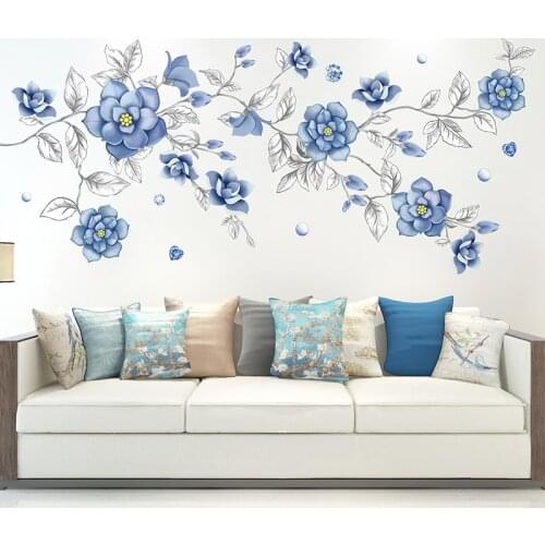 Modern Plant Wall Stickers Flowers Bedroom Living Room Decoation Wallpaper Self-adhesive Girl Room Decor Aesthetic Wallatickers