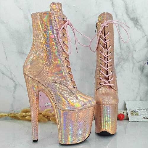 Leecabe 20CM/8inches Pole dancing shoes High Heel platform Pole Dance boot