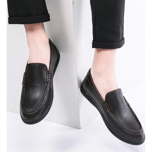 On casuales mens Mens mens comfortable man zapatos shoe slip hombre sneakers para new fashion leather flat 2020 black shoes for
