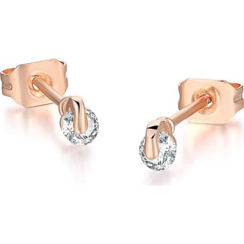 Double Fair NEW Little Crystal Stud Earrings For Women Cute Small Zirconia Earing For Girls Daily Accession Fashion Jewelry E181