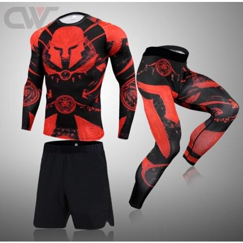 Brand Mens Sportswear Tracksuit Compression Underwear Cycling Base Layer Clothing Rashguard Male Sweat Gym Running T-Shirt