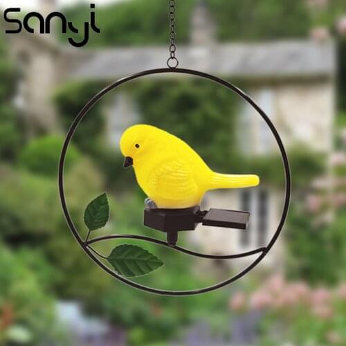LED Solar Hanging Light Novelty Bird Garden Iron Art Night Lamp for Courtyard Solar Lamp Home Decoration Hanging Lighting