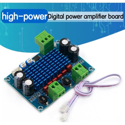 High Power Digital HIFI Power Amplifier Board 2*120W XH-M572 TPA3116D2 Chassis Dedicated Plug-in Input 5V 24V 28V output 120W