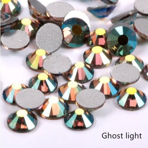 High Quality SS3-30 ghost light Rhinestones glu On For Clothes Non Hotfix Flat bottom Glass Stone
