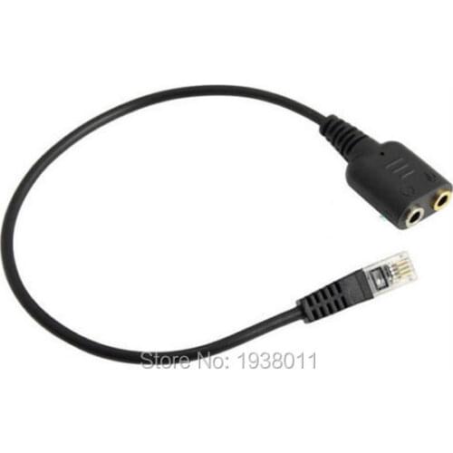 TOP QUALITY Headset Cable 2 X 3.5mm to RJ9 Jack Adapter Convertor PC Headset to Telephone Using3.5mm to RJ9 Audio Adapter Cable