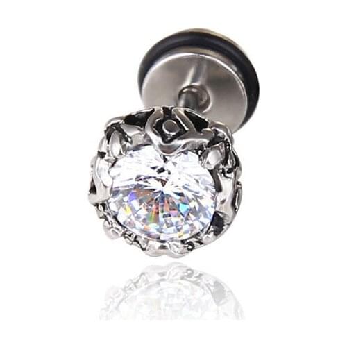 Stud Earrings for Women Stainless Steel Aesthetic zircon Earring women White Black Crystal Earrings Statement Woman Accesories