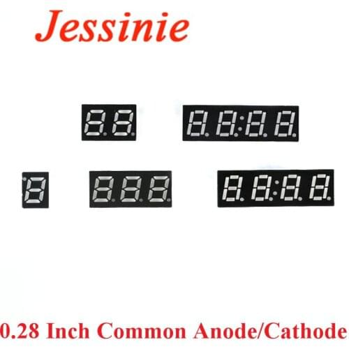 10pcs 0.28 Inch Digital Tube LED Display 1 Bit 2 Bit 3 Bit 4 Bit Clock Common Anode Cathode 0.28" 7 Segment Led DIY Red Board