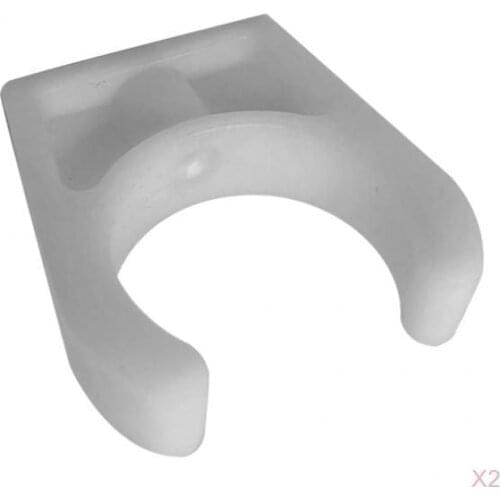 2pcs Boat Hook Ladder Clamp Holder Bracket Clips Fit for 1-3/4 inch Ladders Tube, White