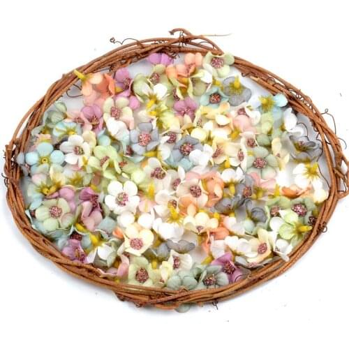 200PCS Mini 2cm Multicolor Daisy Flower Heads Mini Silk Cheap Artificial Flowers for Wreath Scrapbooking Home Wedding Decoration