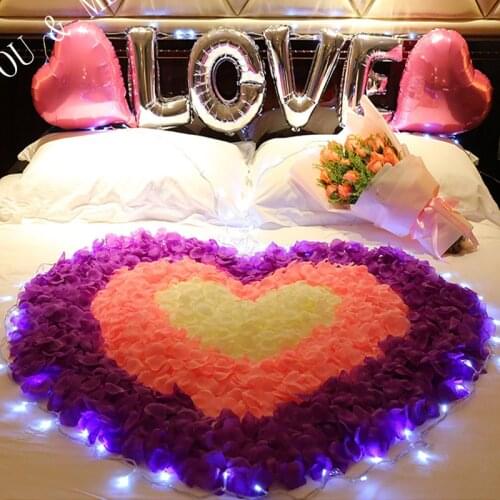 3000pcs 5*5cm Rose Petals Romantic Wedding Decoration Artificial Fake Rose Flower Petals Wedding Room Love Heart Petals Bed 5z