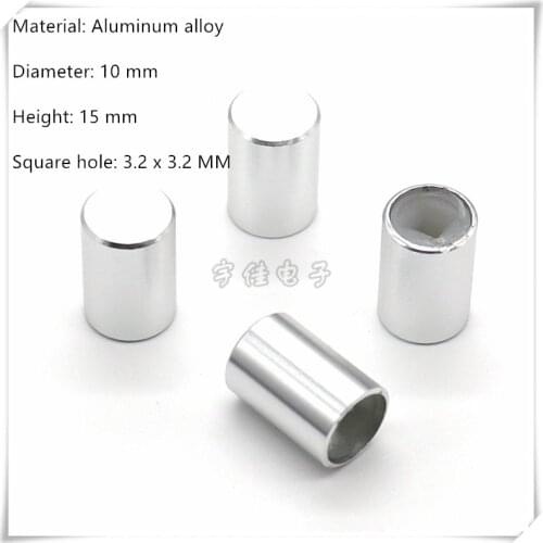 5 Piece 10 × 15mm silver aluminum alloy light touch switch button cap computer case key switch cap square hole 3.2 × 3.2mm