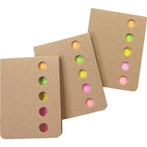 50 Pack/lot Kraft Paper Cover Candy Color Memo Pad N-times Sticky Notes Diary Stickers Planner Office School Supplies wholesale