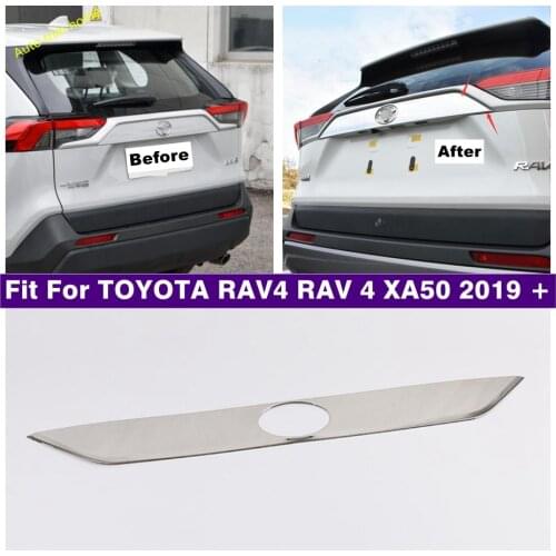 Car Accessories Tailgate Door Strip Accent Garnish Styling Rear Trunk Tail Gate Cover Kit For TOYOTA RAV4 RAV 4 XA50 2019 - 2021
