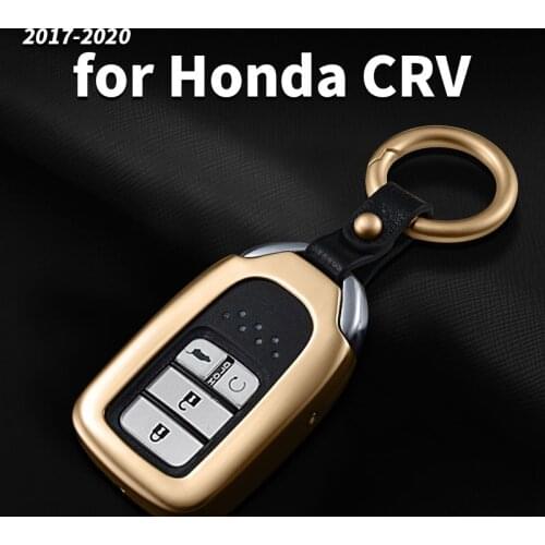 Car Aluminum Key Case Remote Key Ring Buckle Keyless Smart Protective Cover Decoration For Honda Crv CR-V 2017 2018 2020