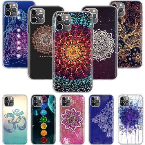 Mandala chakra yoga Case for Apple iphone 11 12 Mini Pro XS Max XR X 7 8 6 6S Plus 5 5S SE 10 Ten Gift Silicone Phone Cover Coqu