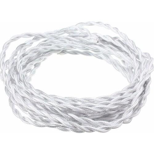 0.75mm Colored Edison Textile Cable Fabric Wire Braided Twisted Electrical Cloth Covered Wire Ropefor pendant Lamp