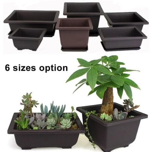 Flower Pot Imitation Purple Sand Fleshy Flower Pot Tray Balcony Square Flower Bonsai Bowl Plate Nursery Basin Pots Planter