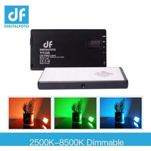 DF YY150 LED 12W RGB Bi-color Dimmable ultra Thin Panel light 2500-8500k for vlogging video DSLR YouTube photo studio