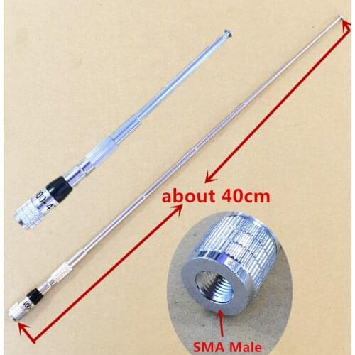 Stainless FlexibleTelescope Sma Male antenna UHF 400-470mhz for Yaesu,Linton,Tonfa,etc walkie talkie two way radio