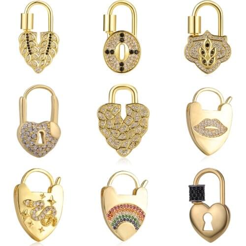 JUYA Cubic Zirconia Spiral Clasps Jewelry Findings Lock Style Hoops Charm Connectors DIY Material Accessories For Jewelry Making