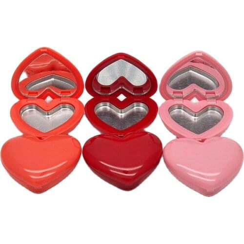 DIY Makeup Container Lip Stick Packing Box Sample Test Multi-color Heart-shaped Eyeshadow Palette with Aluminum Pans 30 pcs