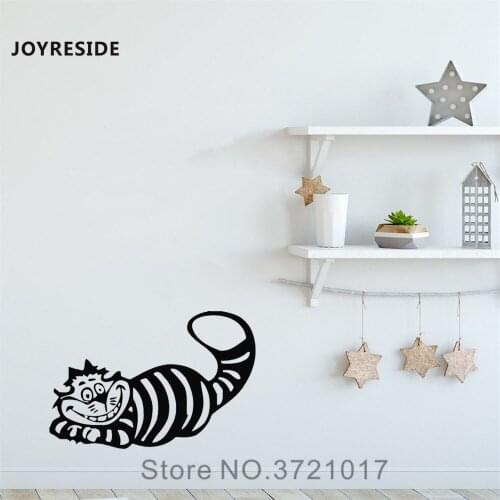 JOYRESIDE Cartoon Cute Wall Cat Strip Animal Pet Decal Vinyl Sticker Art Decor Kids Home Bedroom Living Room Interior Mural A282