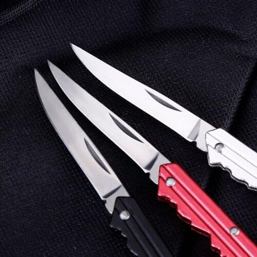 Mini Knife Key Letter Camp Outdoor Keyring Ring Keychain Fold Open Opener Pocket Package Survive gadget Multi Tool Blade Box kit