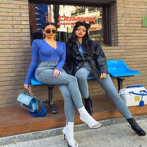 Fashion Women Lady Denim Skinny Pants High Waist Stretch Jeans Slim Pencil Jeans Women Casual Jeans