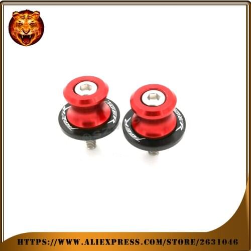 Motorcycle Aluminum Swingarm Spools Slider Sliders Stand Screw M8 For TRIUMPH Tiger 800 2011-2015 2014 2013 2012 Logo Red CNC