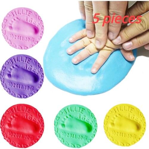 Soft Clay DIY Newborn Baby Souvenirs Hand Print Footprint Non-toxic Clay Kit Casting Parent-child Hand Ink Pad Fingerprint Toys